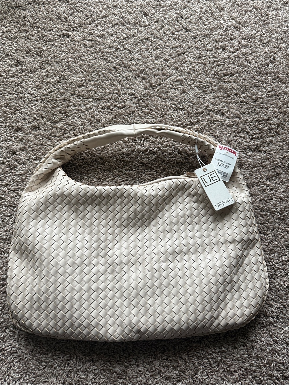 Urban Expressions Cream Woven Shoulder Hobo